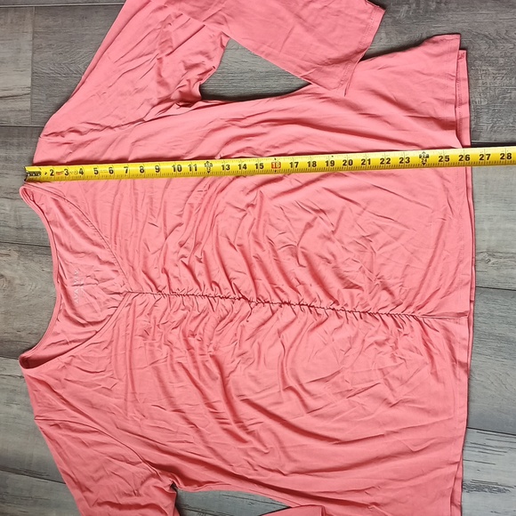 Women's Long Sleeve Ruched Knit Top Ava & Viv Coral size 2X - Picture 8 of 12